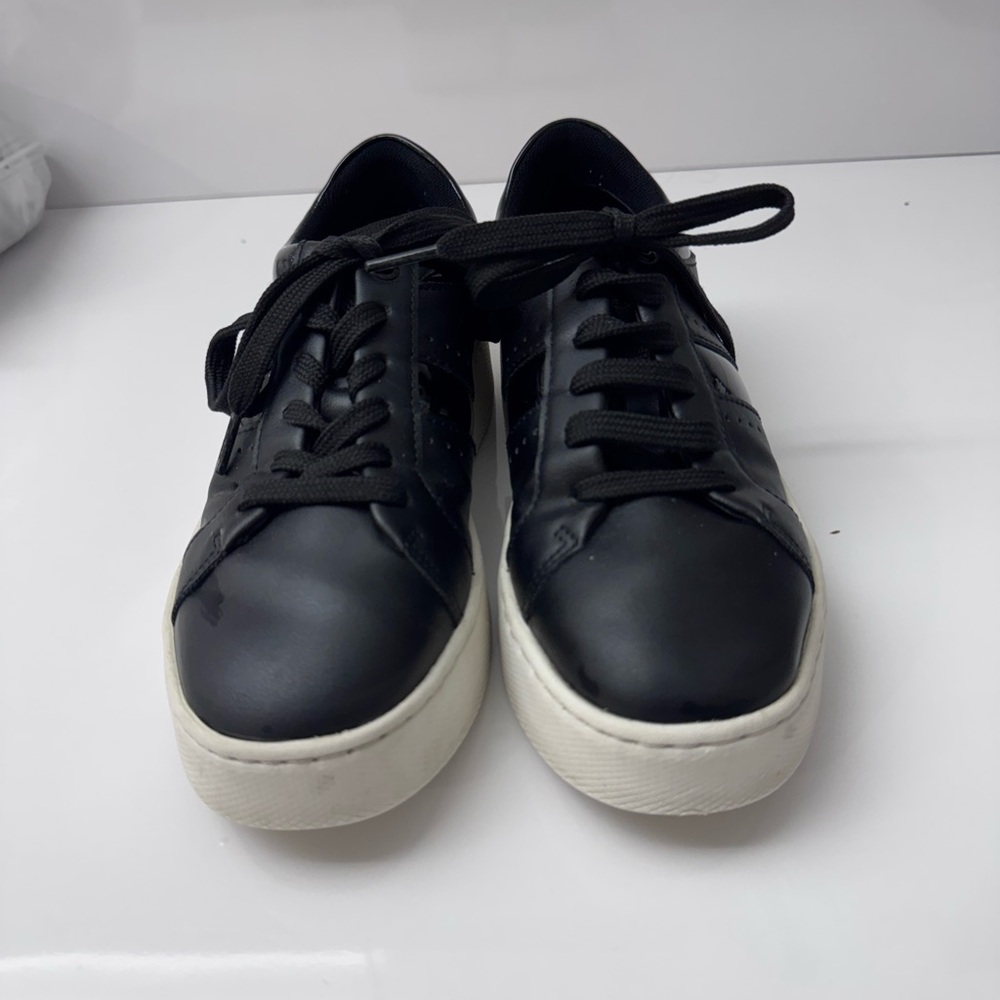 Geox Ladies  Black Sneakers with pltatform White Sole